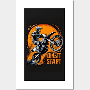 Dirt bike wheelie - orange globe Posters and Art